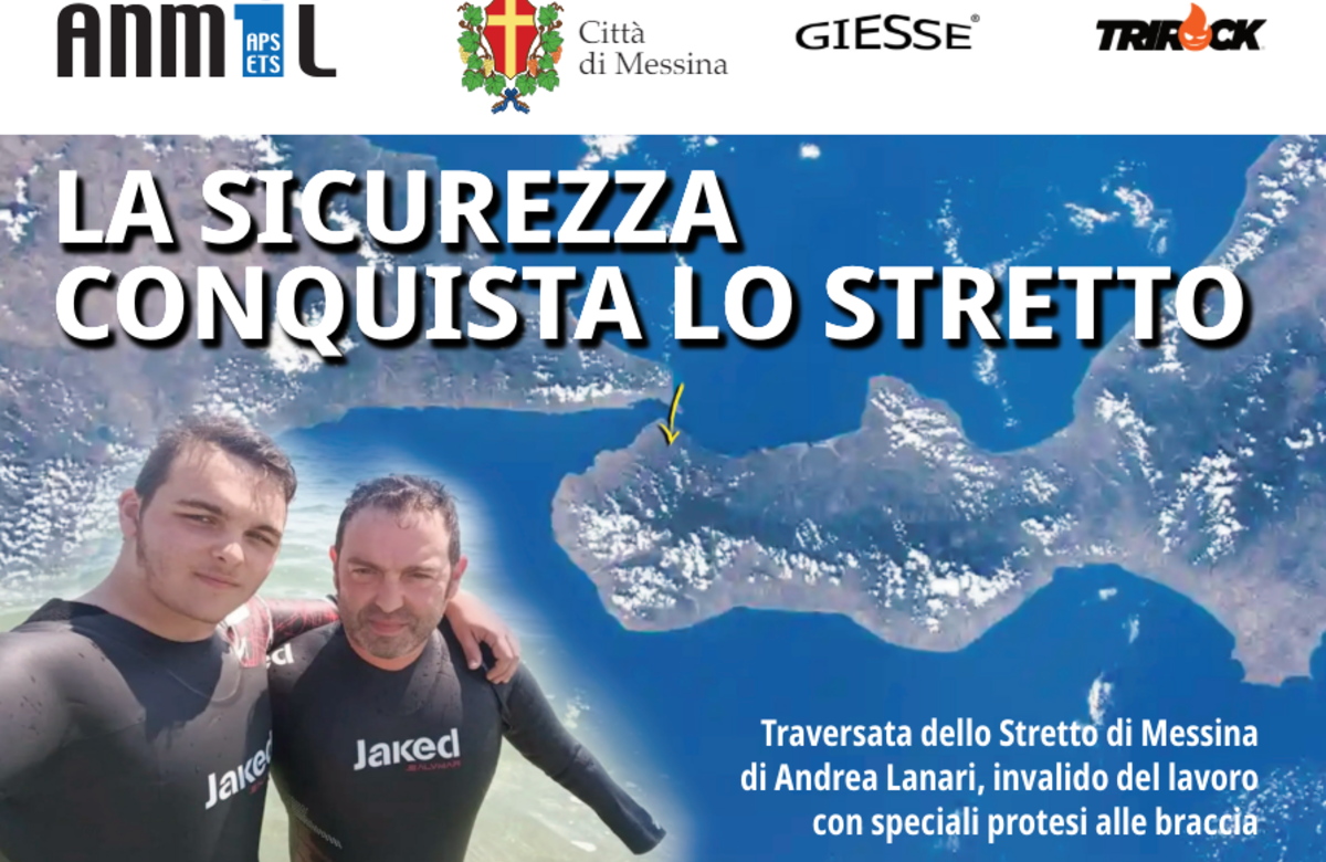 Stretto di Messina a nuoto ma senza braccia. Protesi speciali fatte da Inail