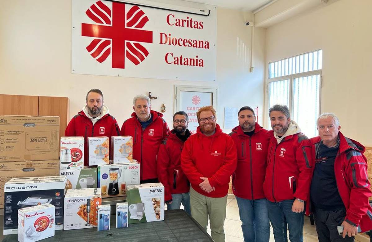 Nuovi elettrodomestici dalla Fillea Cgil alla Caritas di Catania