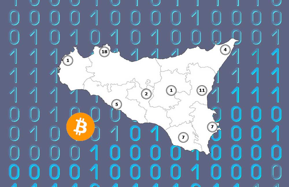 La mappa delle aziende che accettano bitcoin in Sicilia