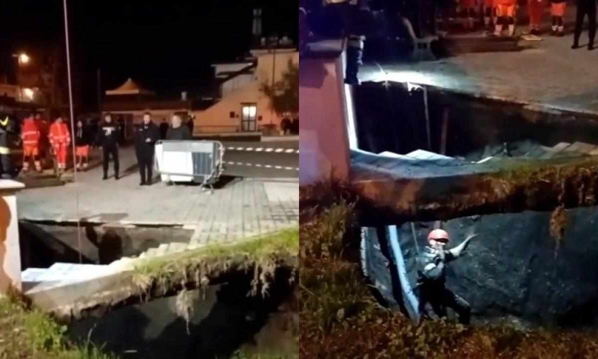 Italia, panico in strada: si apre una voragine e un uomo scompare nel vuoto | La scena sotto gli occhi dei passanti